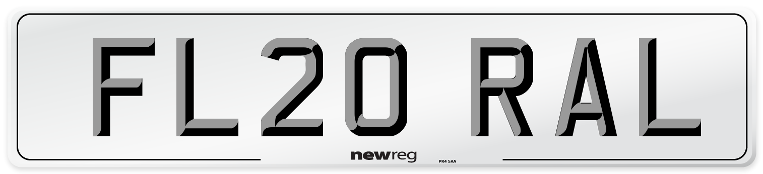 FL20 RAL Number Plate from New Reg